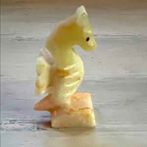 Hand Carved 3” Tall Stone Sea Horse